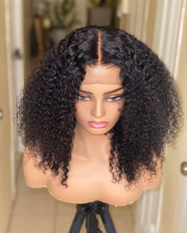 5X5 Kiny Curly Closure Wig