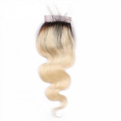 Ombre 1B 613 Blonde Body Wavy Top Closure Bundles