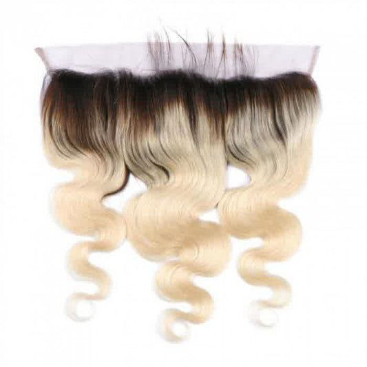 Ombre 1B 613 Blonde Body Wavy Frontal Bundles