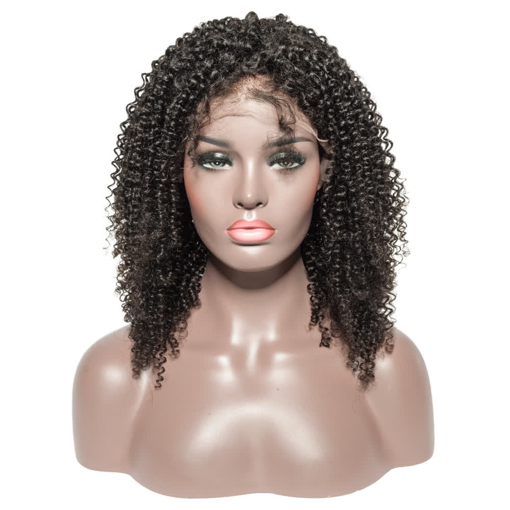 1B Natural Black Afro Curly Bob Wig