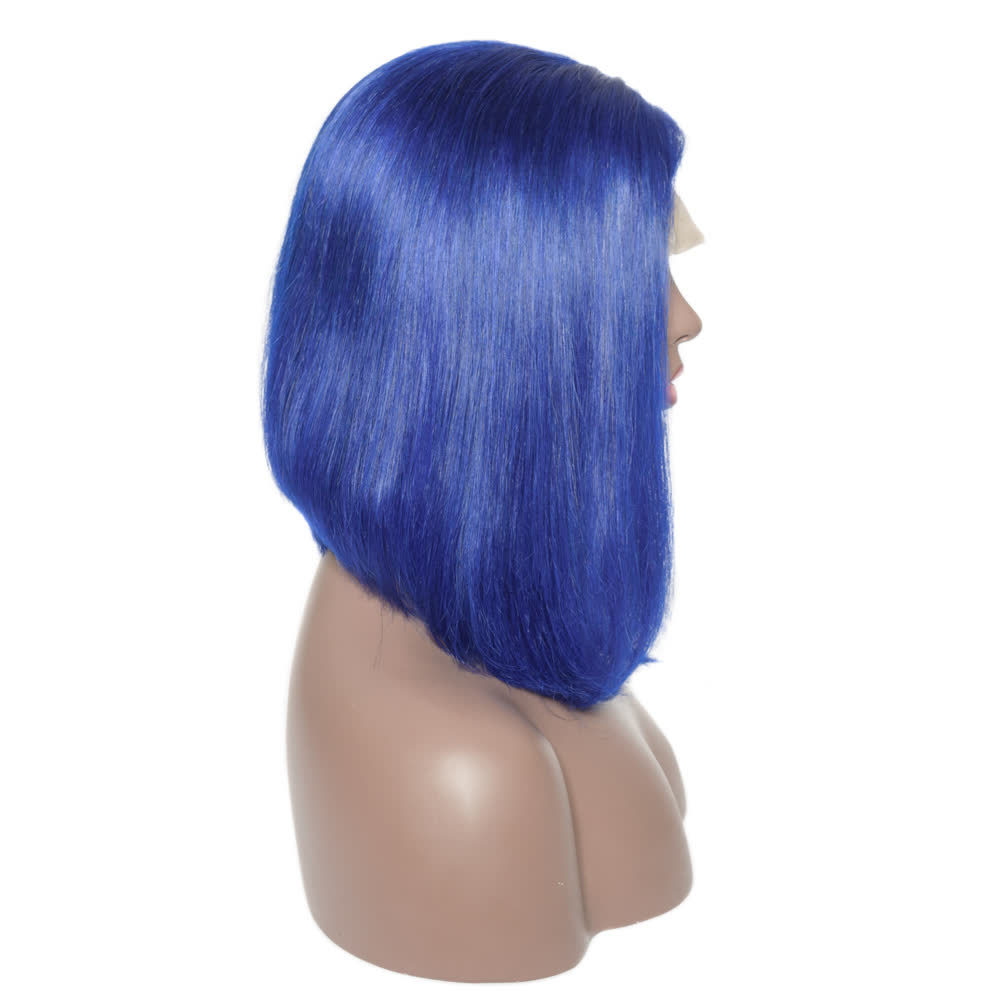 Blue Straight Bob Wig