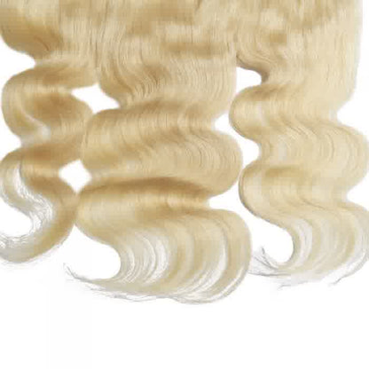 613 Blonde Body Wavy Frontal Bundles