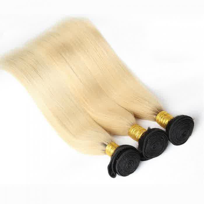 Ombre 1B 613 Blonde Straight Bundles