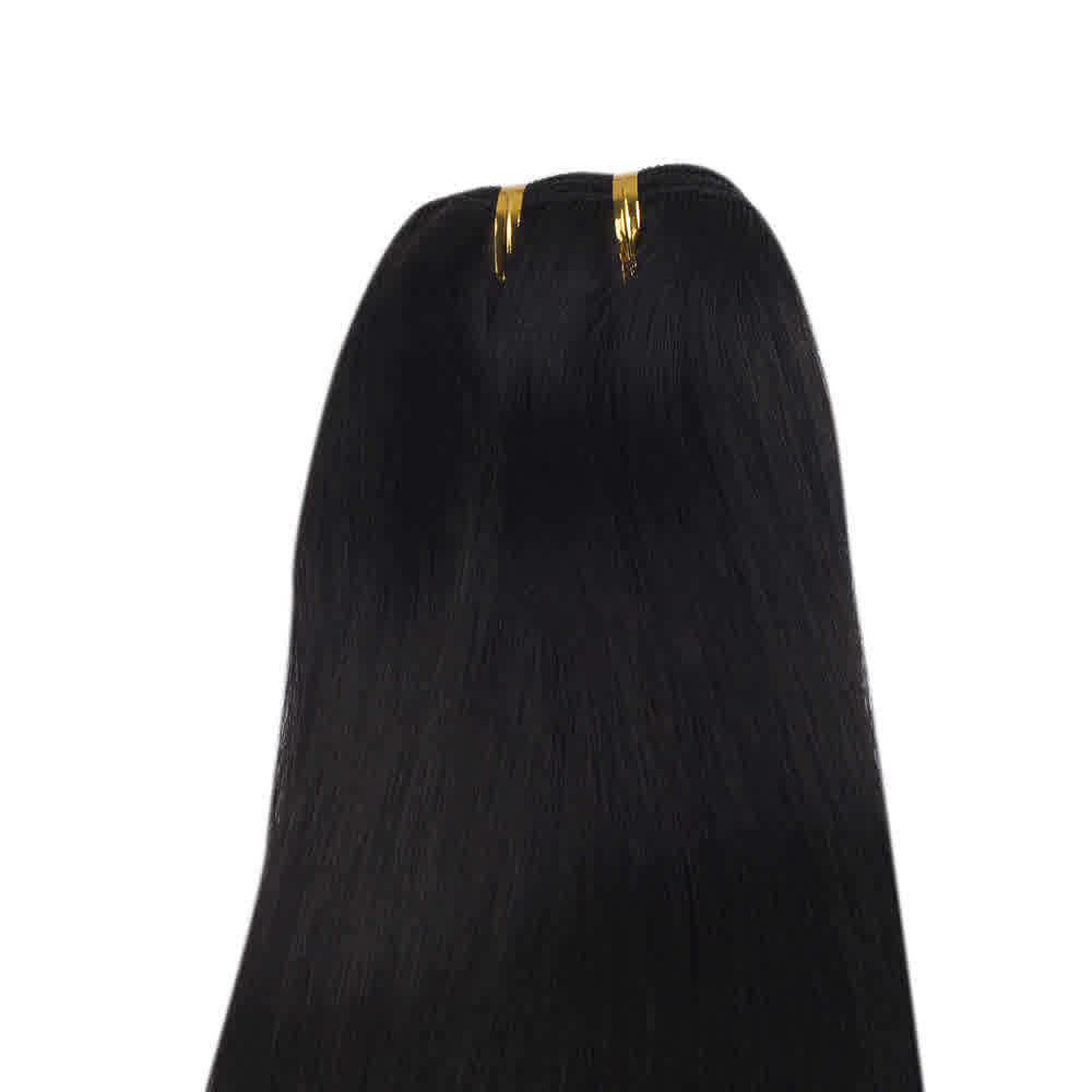 1 Jet Black Straight Remy Hair Bundles