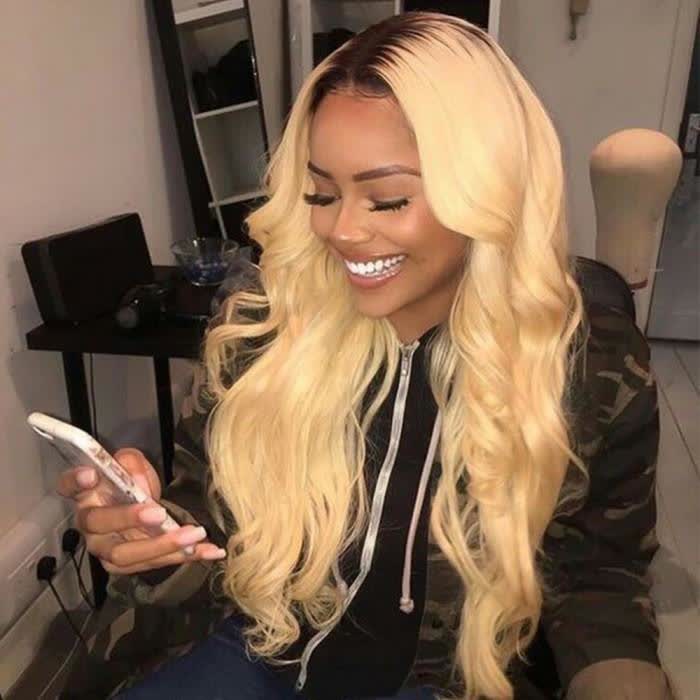 Ombre 1B 613 Blonde Straight Frontal Bundles