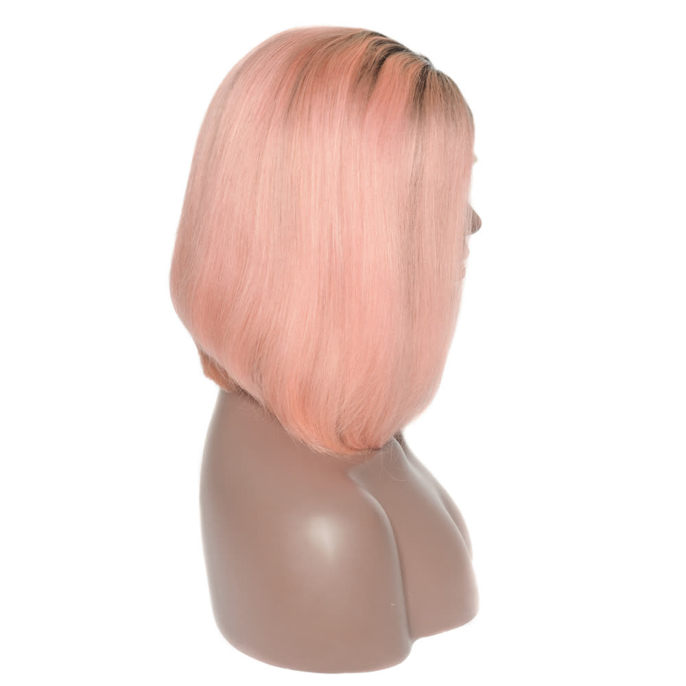 1B Pink Straight Bob Wig