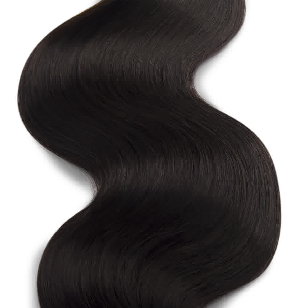 1 Jet Black Body Wavy Remy Hair Bundles