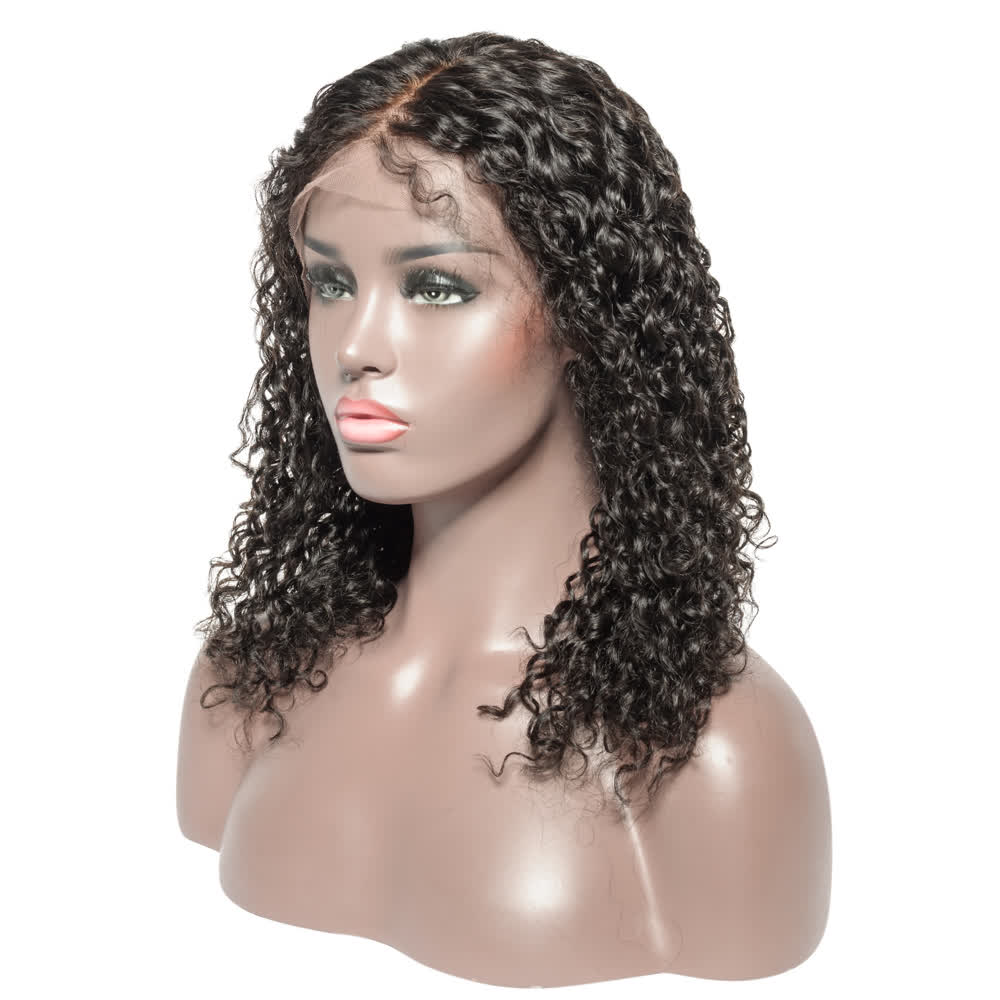 1B Natural Black Italy Curly Bob Wig