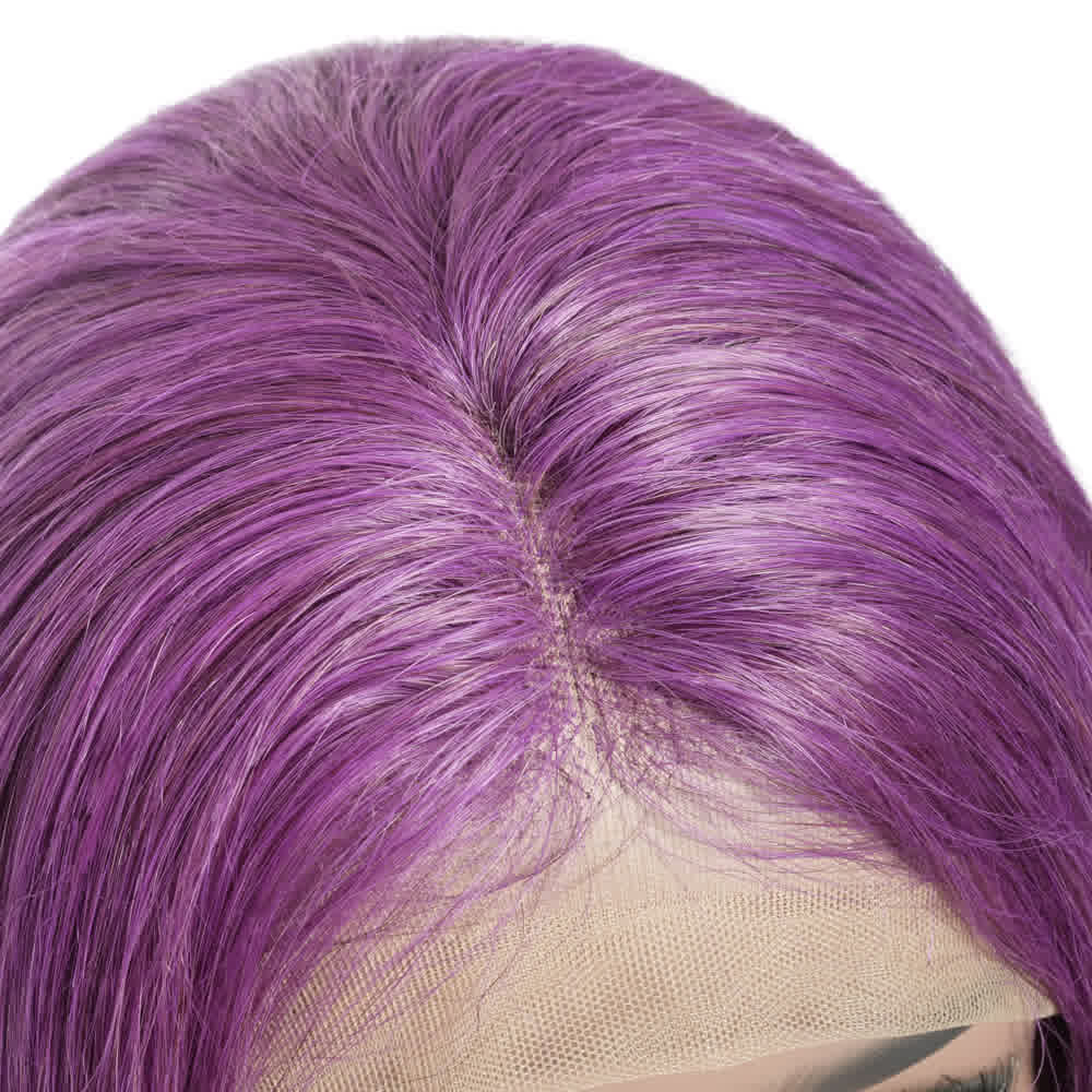 Purple Straight Bob Wig