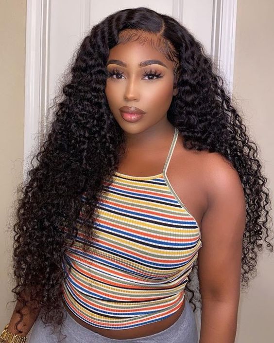 5X5 Kiny Curly Closure Wig