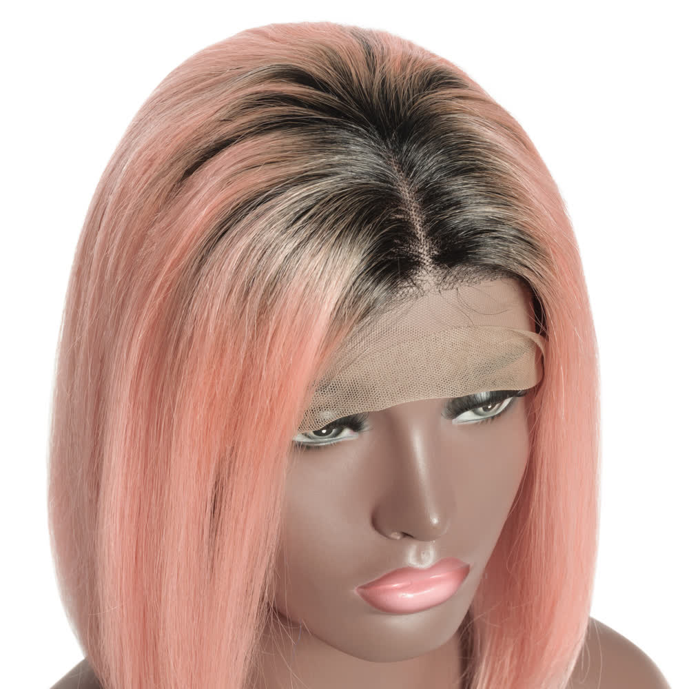 1B Pink Straight Bob Wig