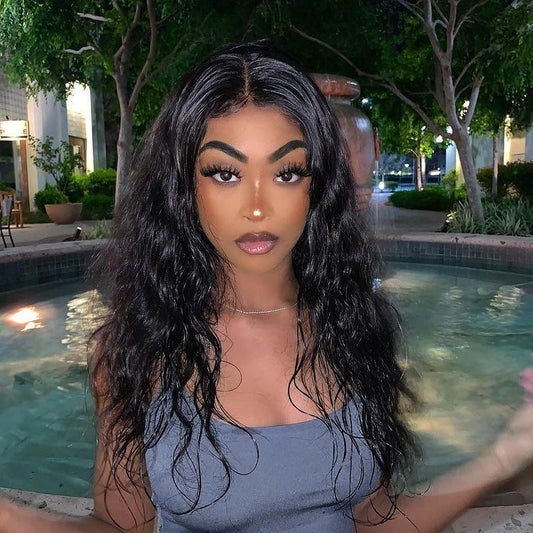 13X4 Lace Frontal 180 Natural Wavy Wig