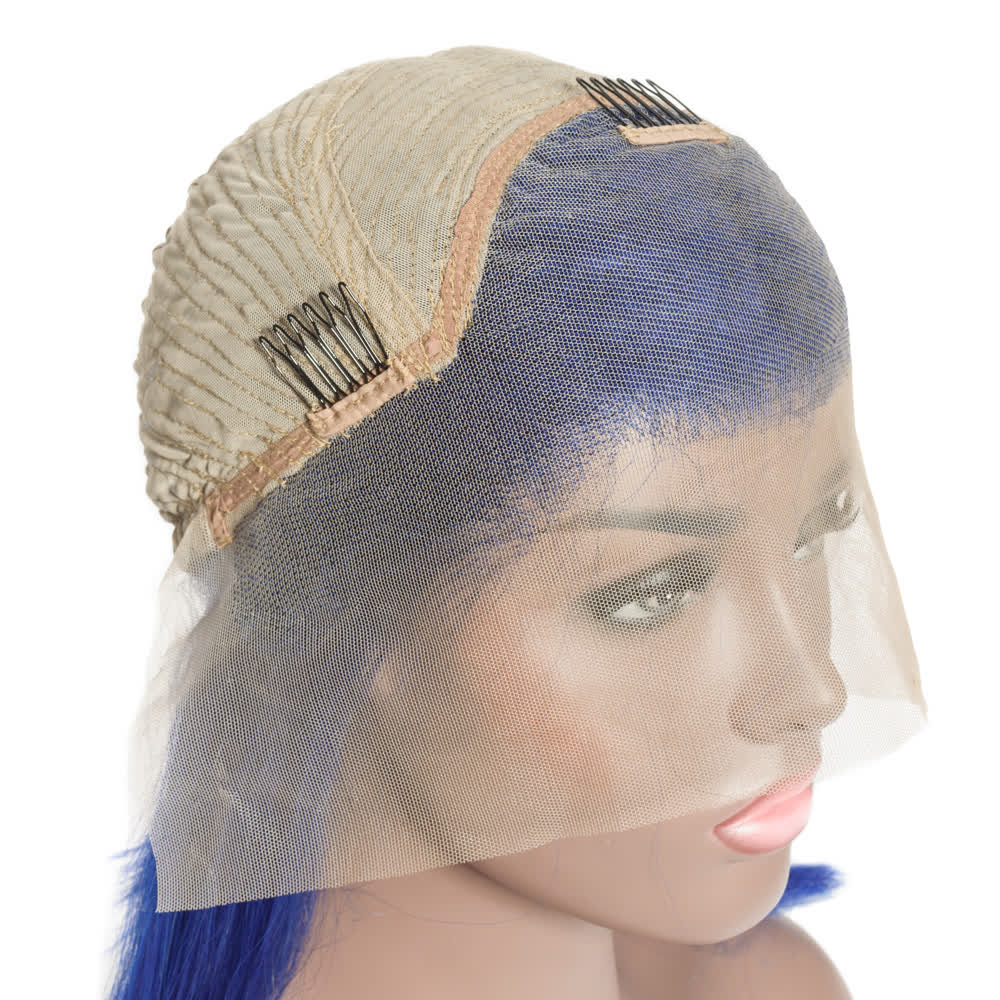 Blue Straight Bob Wig