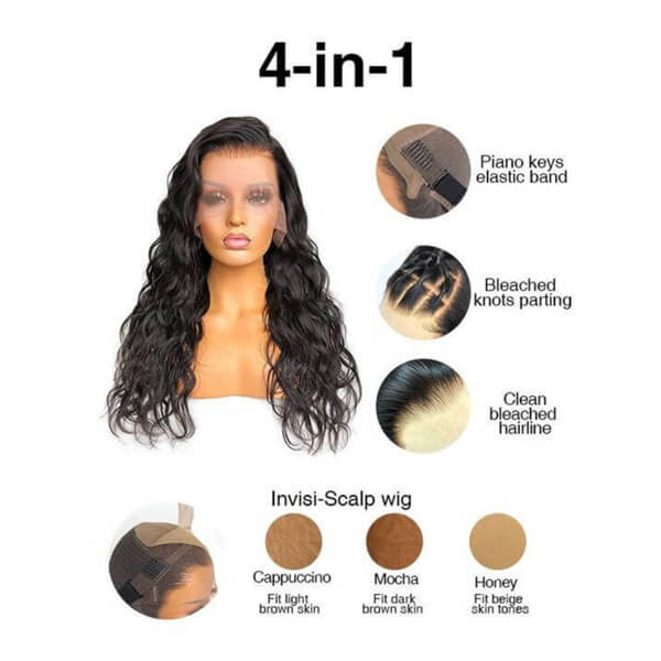 13X6 Lace Frontal 180 Natural Wavy Wig