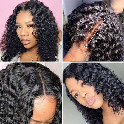 5X5 Deep Curly Closure Wig