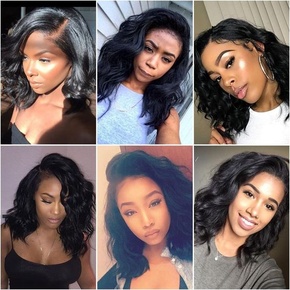 13x4 Lace Front Natural Wavy Bob Wig